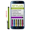 Stylus - Pocket Clip - Aluminum (36 pc DISPLAY)