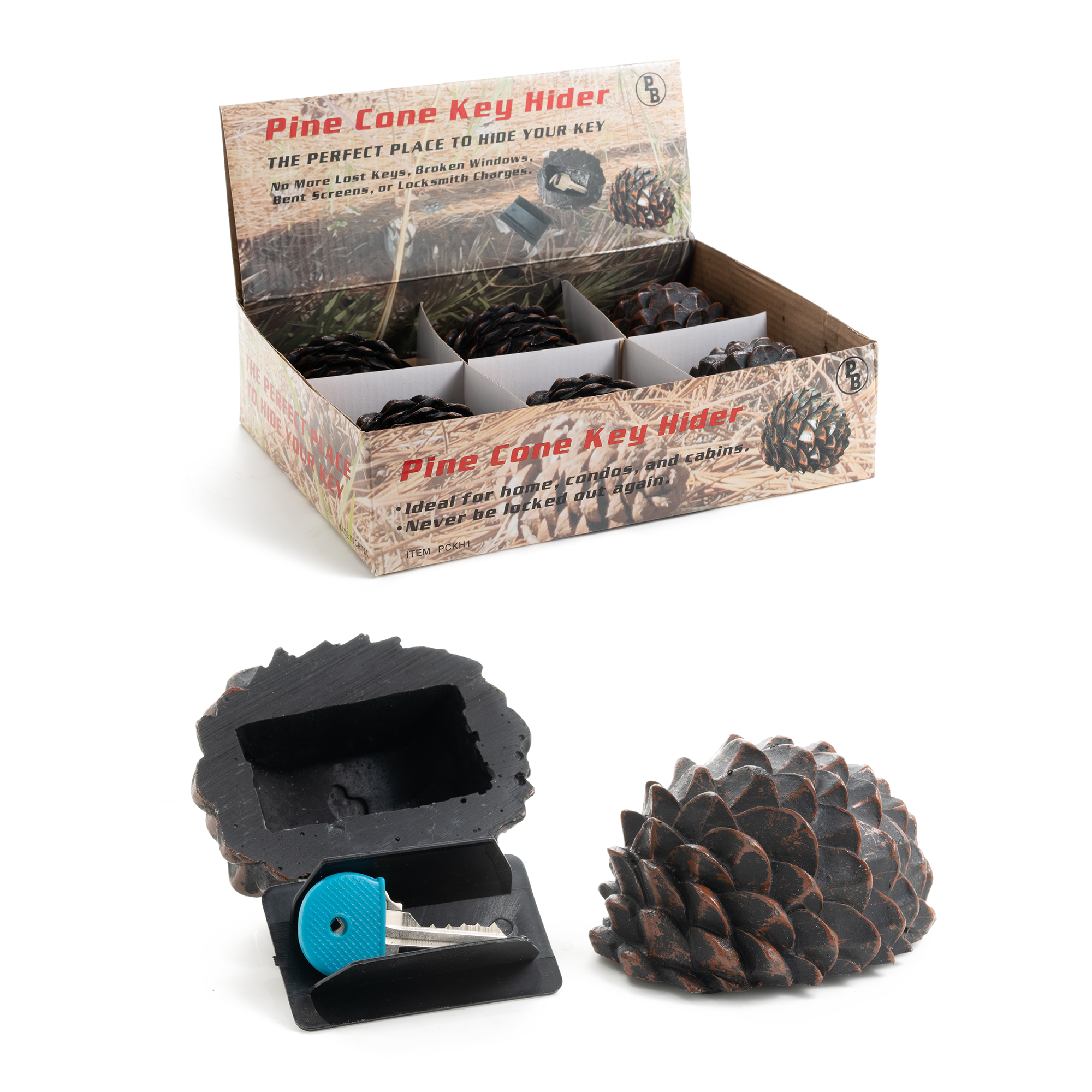 Pine Cone Hide-A-Key (6 pc DISPLAY)