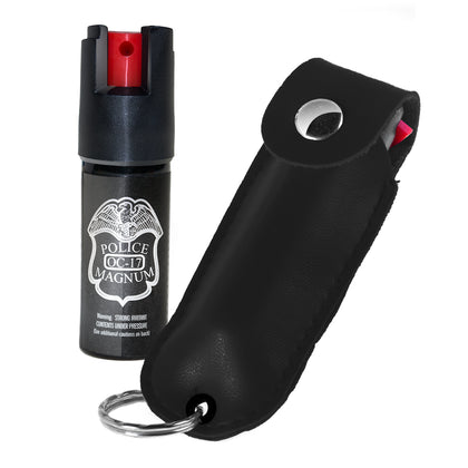 Pepper Spray Leather Holster- Black (1 pc)