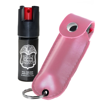 Pepper Spray Leather Holster- Pink (1 pc)