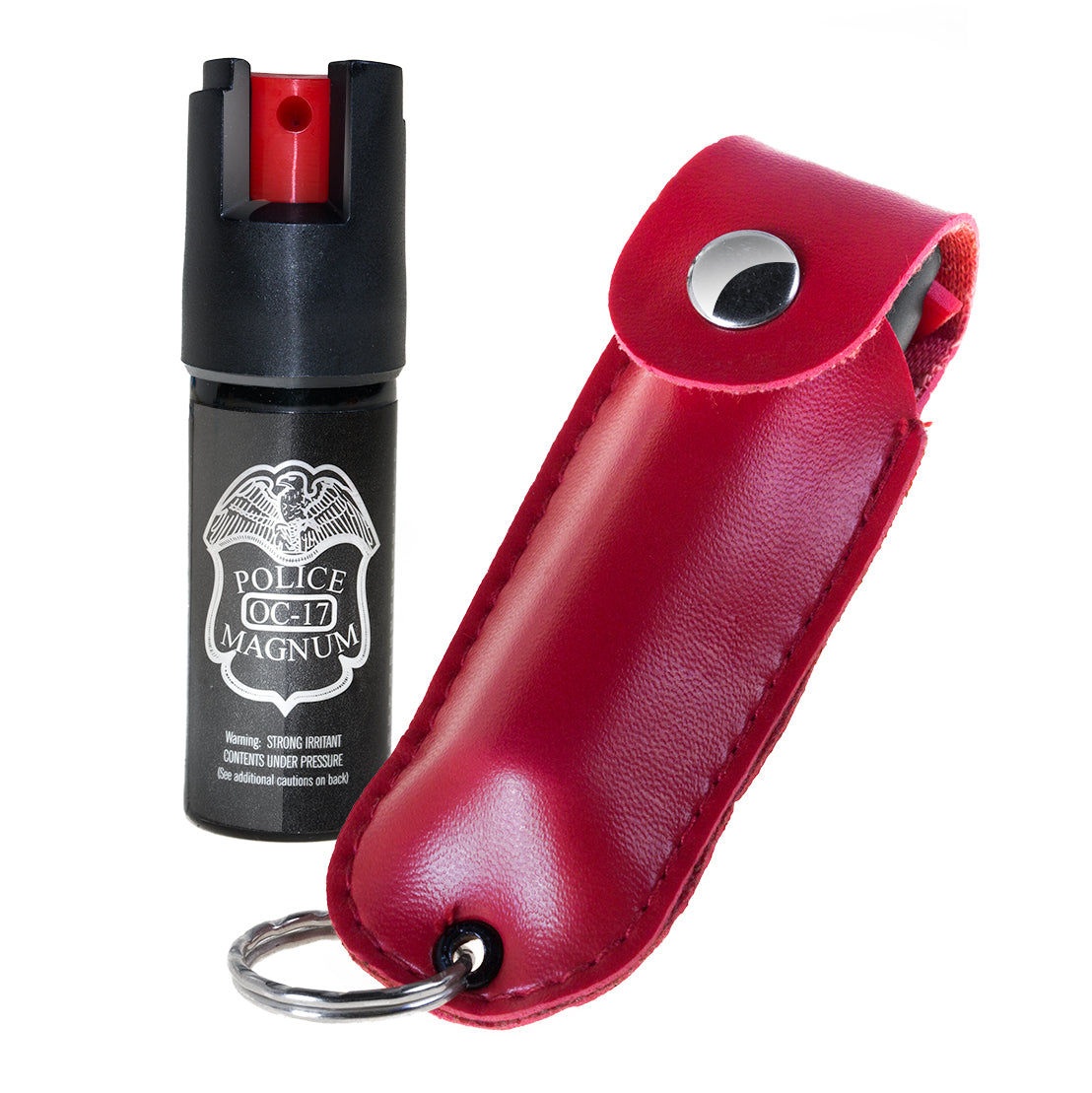 Pepper Spray Leather Holster- Red (1 pc)