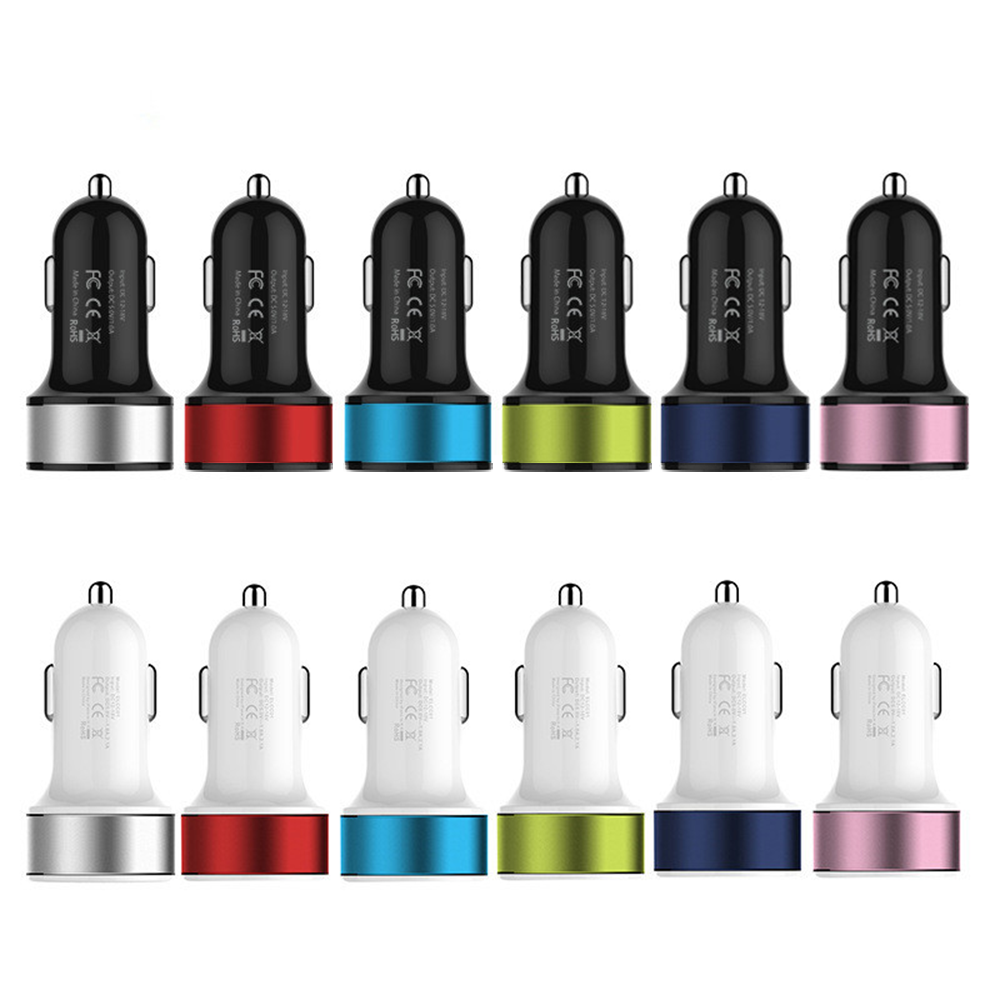 Metallic - Dual USB Car Charger (18 pc DISPLAY)