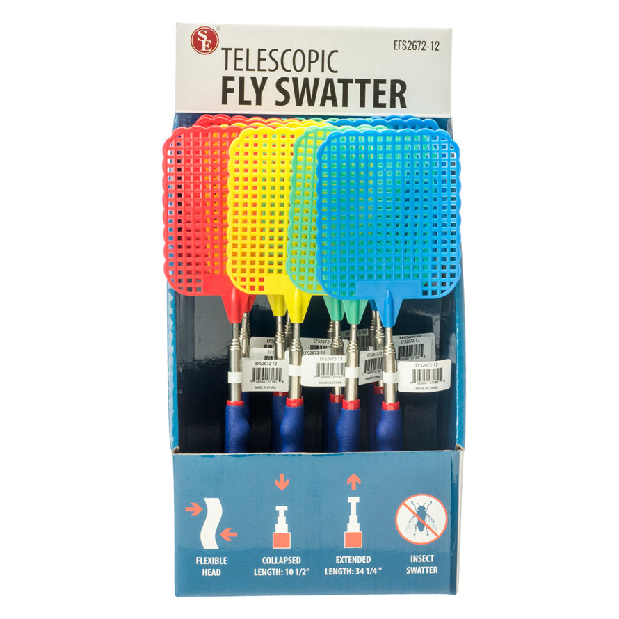 Telescoping Fly Swatter  (12 pc DISPLAY)