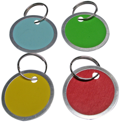 1-1/4" Metal Rim Tag - Assorted Colors (100 pc DISPLAY)