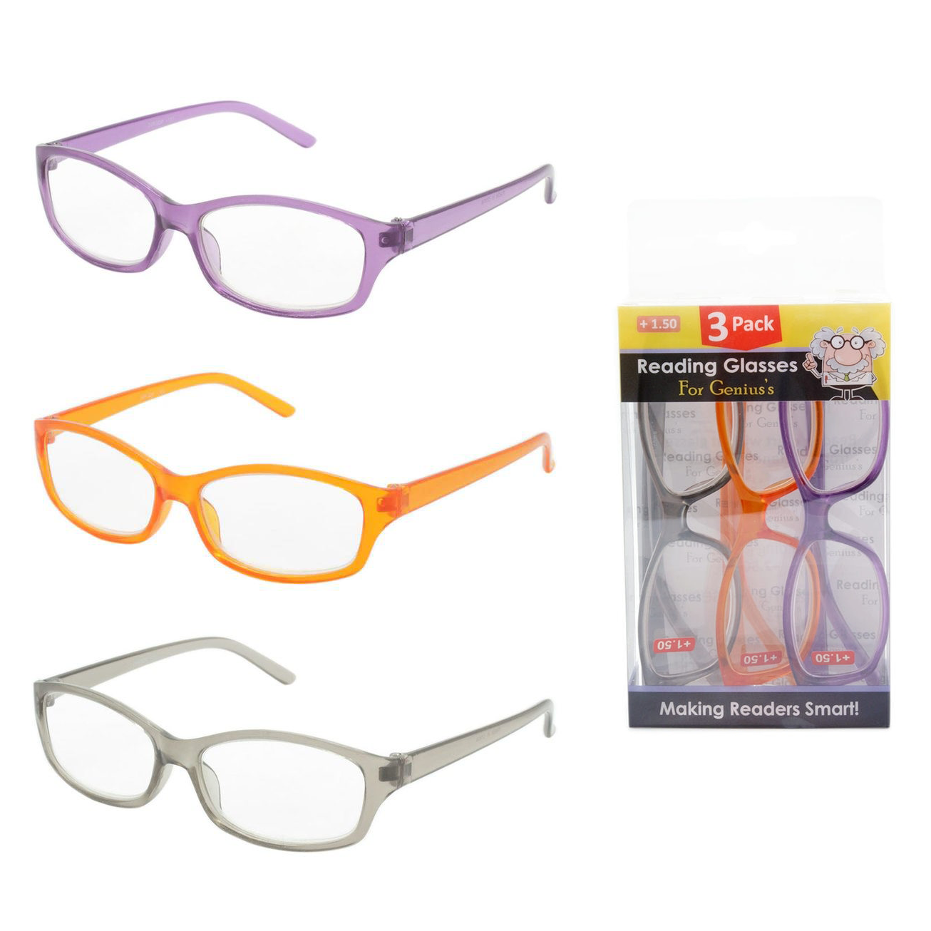 3pc Reading Glasses for Genius's (24 pc DISPLAY)