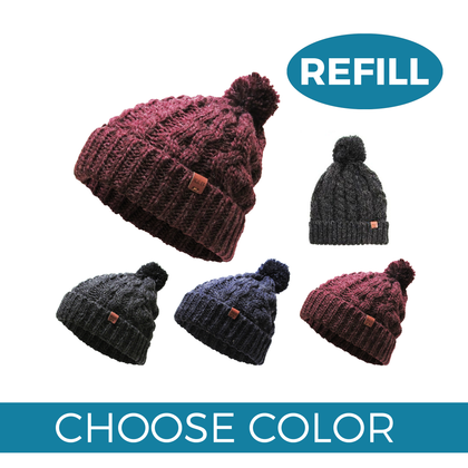 POMPOM - Wool Blend Winter Beanie (1 pc REFILL)