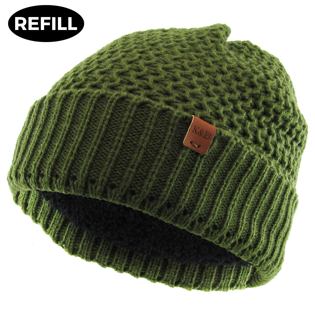 Sherpa Lined - Premium Knit Winter Cap (1 pc REFILL)