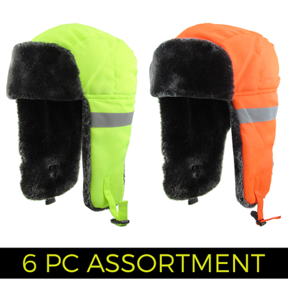 Safety Reflective Trapper Winter Hat (6 pc Clip Strip)