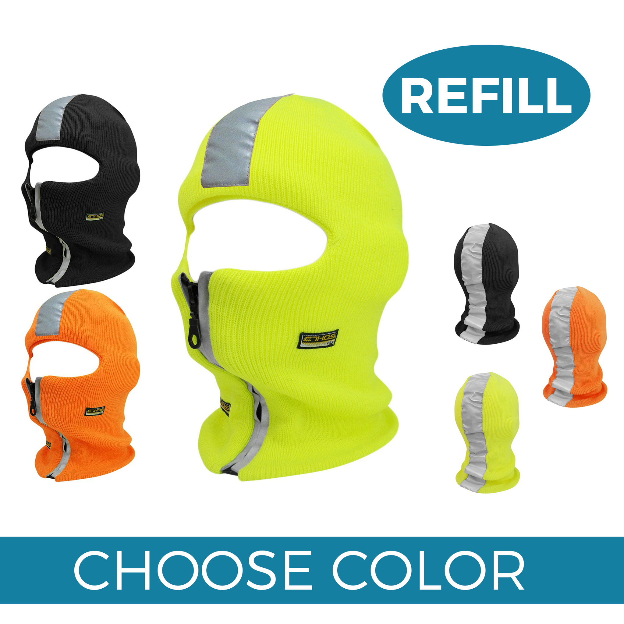 Safety Reflective Zipper Winter Mask (1 pc REFILL)